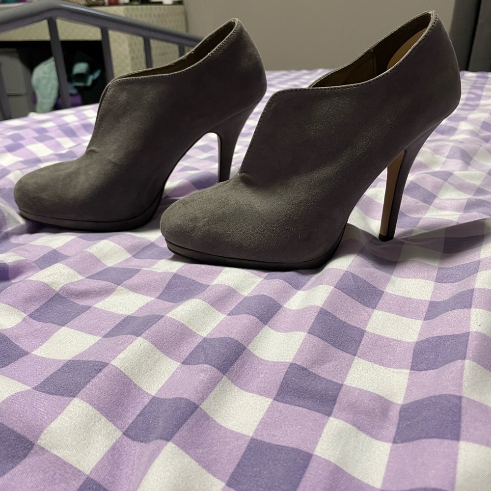 Grey Suede Heels